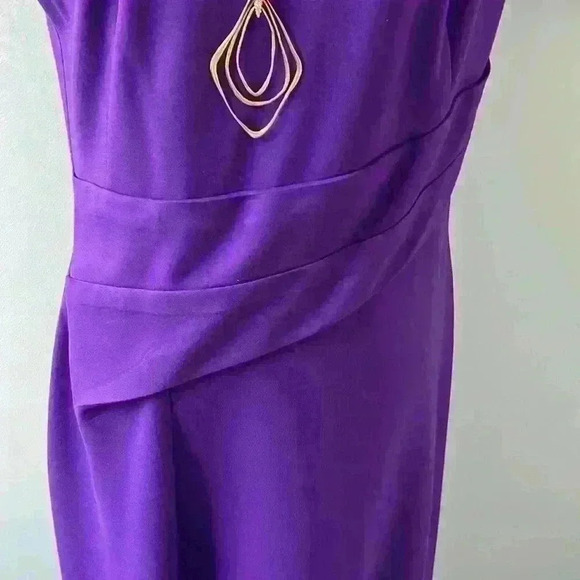 Vibrant purple Escada cap sleeve sheath knit dress size 42(US size 12) - Picture 3 of 7
